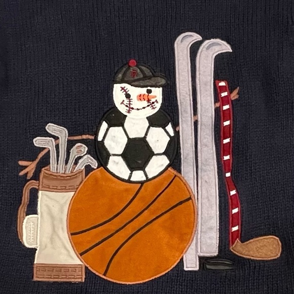 class Club Size 3T Appliquéd Sporting Snowman on a Navy Sweater - Picture 3 of 3